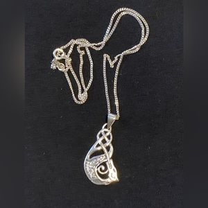Sterling Silver Celtic serpent necklace from Scotland